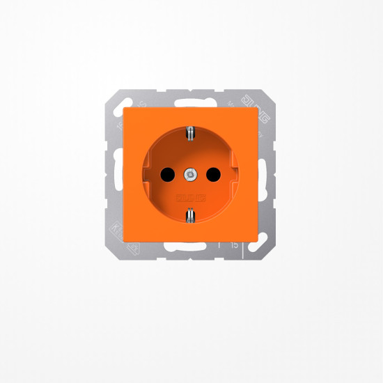 Jung ABA1520BFO SCHUKO-Steckdose, 16 A 250 V ~, Thermoplast antibakteriell, Serie AS, orange (für ZSV)