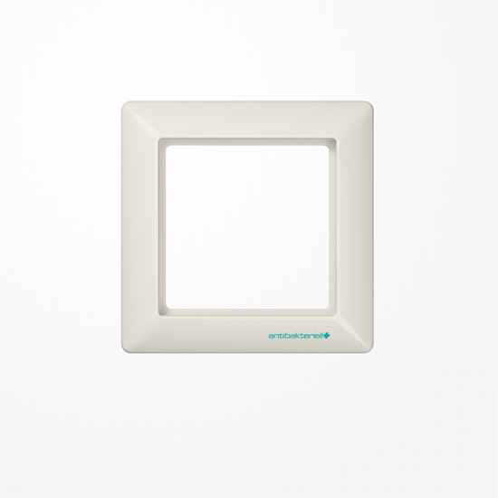 Jung ABAS581 Rahmen 1fach, senkrechte und waagerechte Montage, Duroplast antibakteriell, AS 500 antibakteriell, weiß