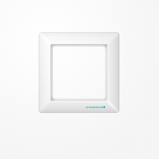 Jung ABAS581WW Rahmen 1fach, senkrechte und waagerechte Montage, Duroplast antibakteriell, AS 500 antibakteriell, alpinweiß