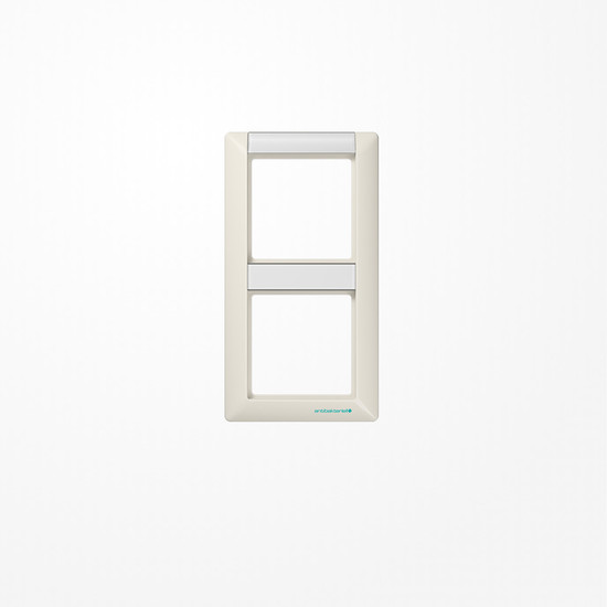 Jung ABAS582NA Rahmen 2fach, mit Schriftfeld, senkrechte Montage, Duroplast antibakteriell, AS 500 antibakteriell, weiß