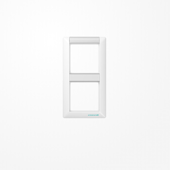 Jung ABAS582NAWW Rahmen 2fach, mit Schriftfeld, senkrechte Montage, Duroplast antibakteriell, AS 500 antibakteriell, alpinweiß