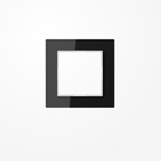 Jung AC581GLSW Glasrahmen 1fach, senkrechte und waagerechte Montage, Glas, A CREATION, schwarz (Glas)