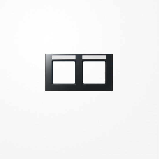 Jung AC5820BFNAANM Rahmen 2fach, mit Schriftfeld, waagerechte Montage, Thermoplast lackiert, A CREATION, anthrazit matt