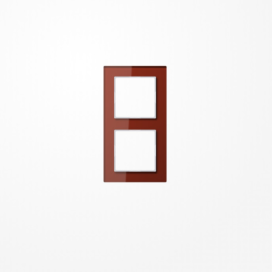 Jung AC582GLRT Glasrahmen 2fach, senkrechte und waagerechte Montage, Glas, A CREATION, rot