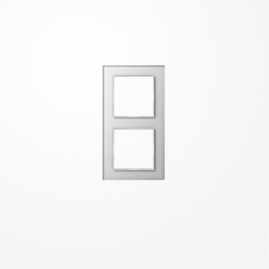 Jung AC582GLWW Glasrahmen 2fach, senkrechte und waagerechte Montage, Glas, A CREATION, alpinweiß (Glas)