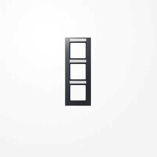 Jung AC583BFNAANM Rahmen 3fach, mit Schriftfeld, senkrechte Montage, Thermoplast lackiert, A CREATION, anthrazit matt