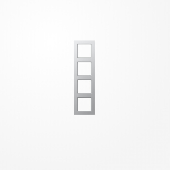 Jung AC584AL Rahmen 4fach, senkrechte und waagerechte Montage, Duroplast lackiert, A CREATION, aluminium