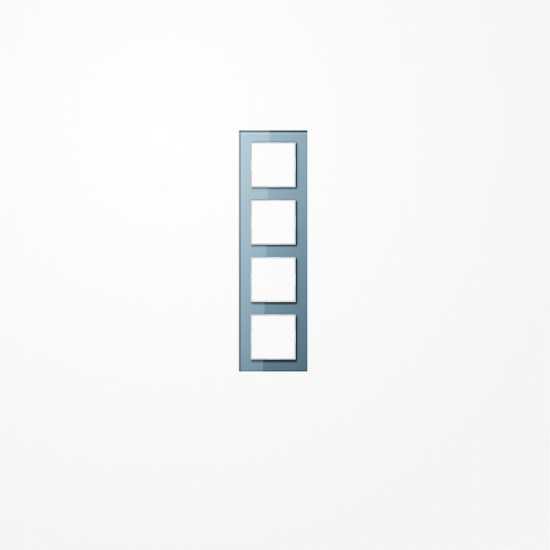 Jung AC584GLBLGR Glasrahmen 4fach, senkrechte und waagerechte Montage, Glas, A CREATION, blaugrau