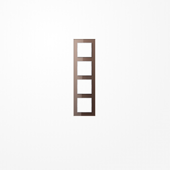 Jung AC584GLMO Glasrahmen 4fach, senkrechte und waagerechte Montage, Glas, A CREATION, mokka (Glas)