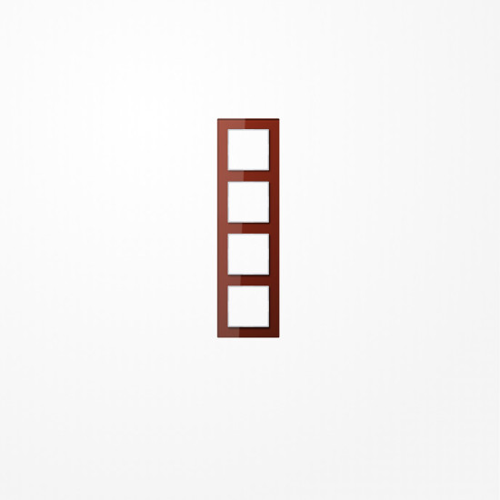 Jung AC584GLRT Glasrahmen 4fach, senkrechte und waagerechte Montage, Glas, A CREATION, rot