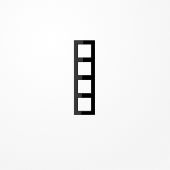 Jung AC584SW Rahmen 4fach, senkrechte und waagerechte Montage, Duroplast, A CREATION, schwarz