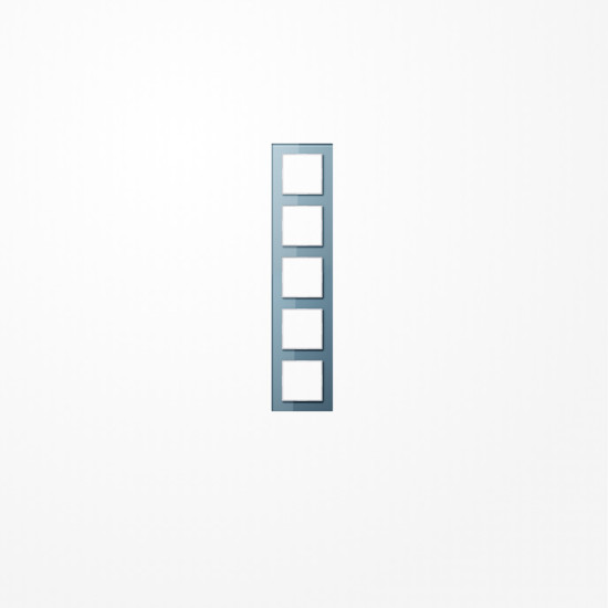 Jung AC585GLBLGR Glasrahmen 5fach, senkrechte und waagerechte Montage, Glas, A CREATION, blaugrau