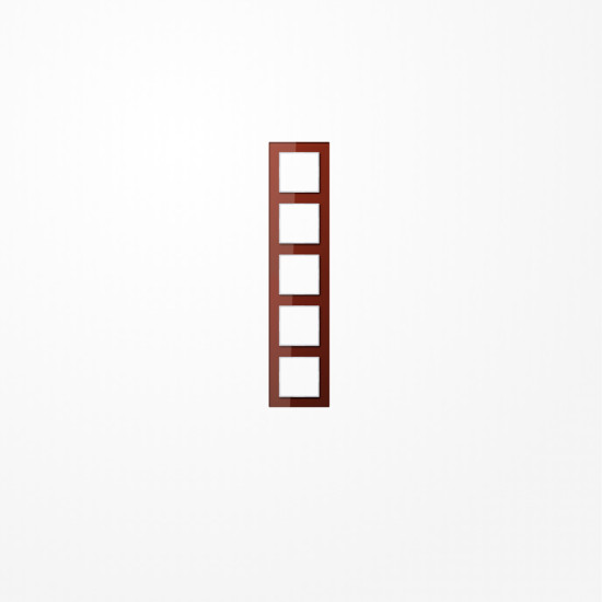 Jung AC585GLRT Glasrahmen 5fach, senkrechte und waagerechte Montage, Glas, A CREATION, rot