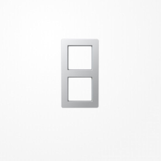 Jung AF582BFAL Rahmen 2fach, senkrechte und waagerechte Montage, Thermoplast lackiert, A FLOW, aluminium