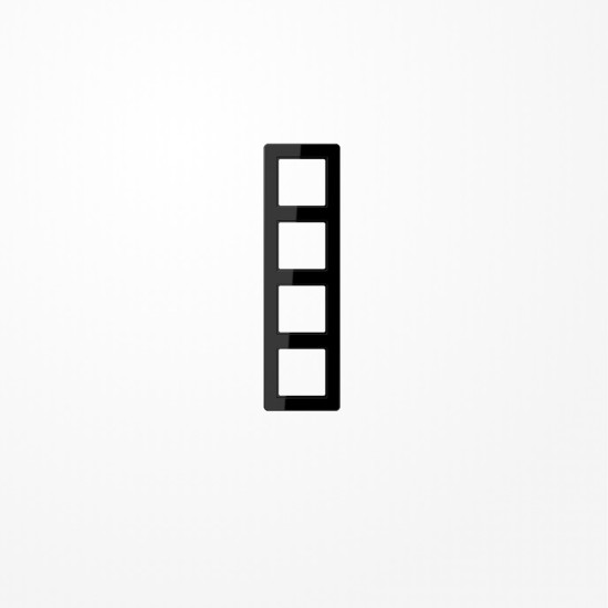 Jung AF584BFSW Rahmen 4fach, senkrechte und waagerechte Montage, Thermoplast, A FLOW, schwarz