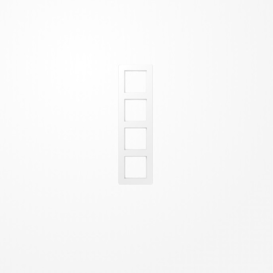 Jung AF584BFWWM Rahmen 4fach, senkrechte und waagerechte Montage, Thermoplast lackiert, A FLOW, schneeweiß matt