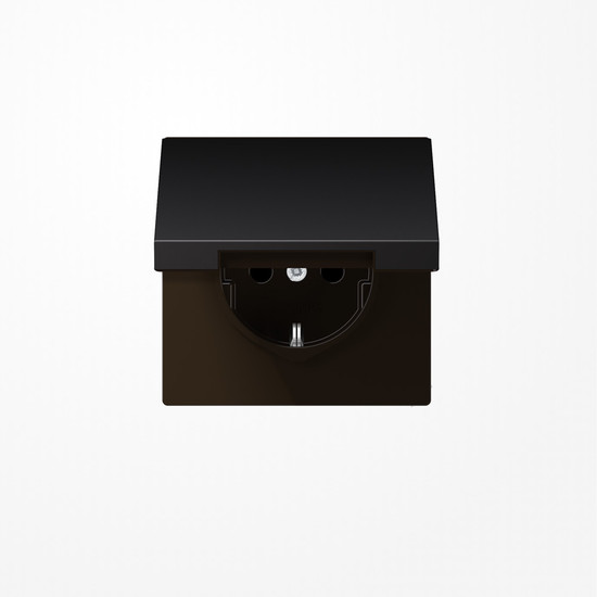 Jung AL1520KLD SCHUKO-Steckdose, 16 A 250 V ~, Klappdeckel, Aluminium lackiert, Serie LS, dark