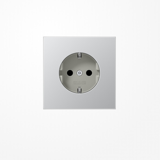 Jung AL1521 SCHUKO-Steckdose, 16 A 250 V ~, Schraubklemmen, Serie LS, Aluminium