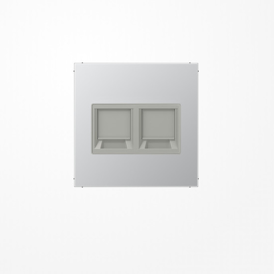 Jung AL1969-25WE Abdeckung (gerastet) für Modular-Jack-Steckbuchsen, 2fach, EMT, AMP, MTRJ, Serie LS, Aluminium