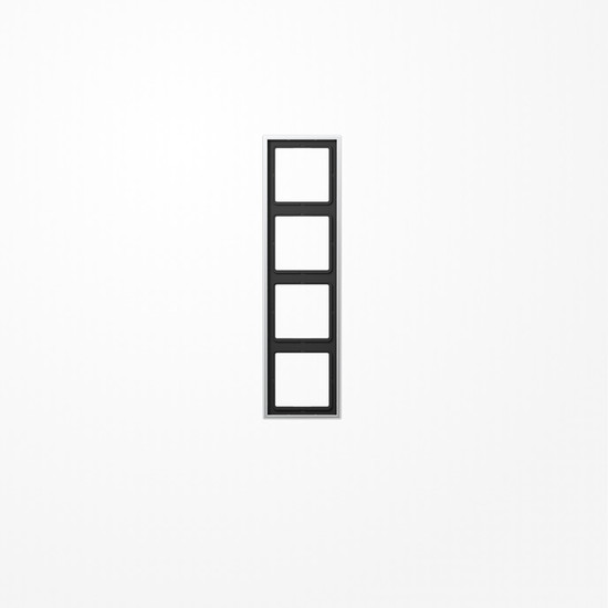 Jung AL2984 Rahmen 4fach, senkrechte und waagerechte Montage, LS 990, Aluminium