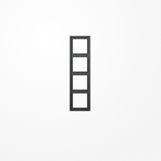 Jung AL2984AN Rahmen 4fach, senkrechte und waagerechte Montage, Aluminium lackiert, LS 990, anthrazit (lackiertes Aluminium)