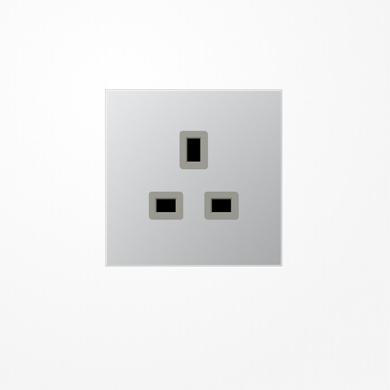 Jung AL3521 Steckdose, British Standard, 13 A 250 V ~, Schraubklemmen, mit Berührungsschutz, Serie LS, Aluminium