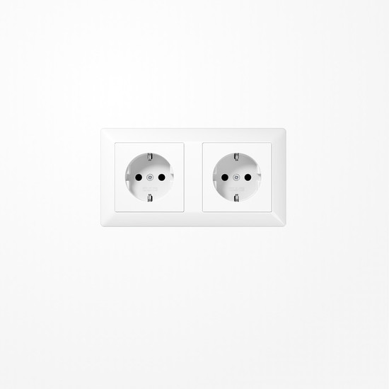 Jung AS1522WW Kabelkanal-SCHUKO-Steckdose, 2fach, 16 A 250 V ~, Duroplast, Serie AS, alpinweiß