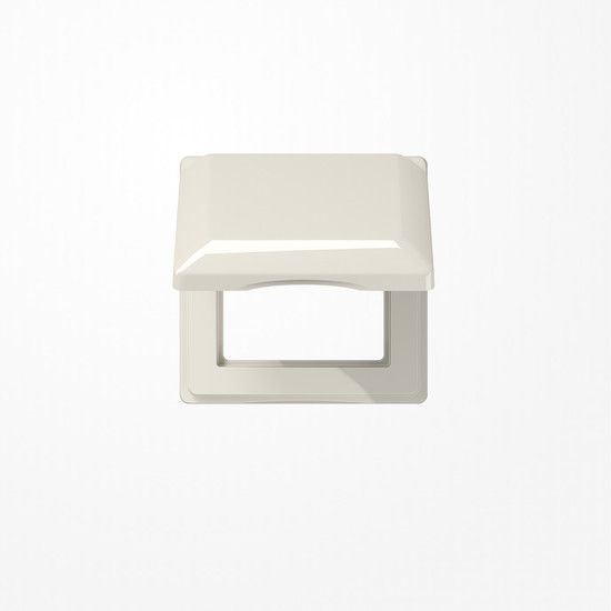 Jung AS581BFKL Klappdeckel (mit Rückstellfeder) mit Rahmen, 1fach, AS 500, weiß