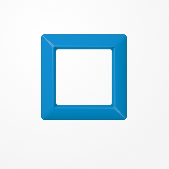 Jung AS581GLBL Rahmen 1fach, senkrechte und waagerechte Montage, Thermoplast, AS 500, blau