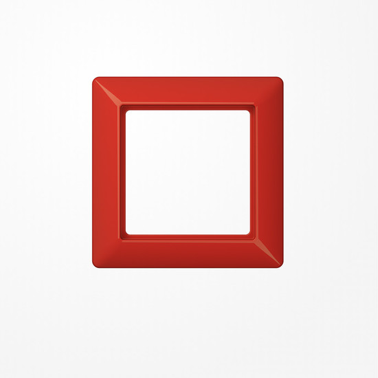 Jung AS581GLRT Rahmen 1fach, senkrechte und waagerechte Montage, Thermoplast, AS 500, rot