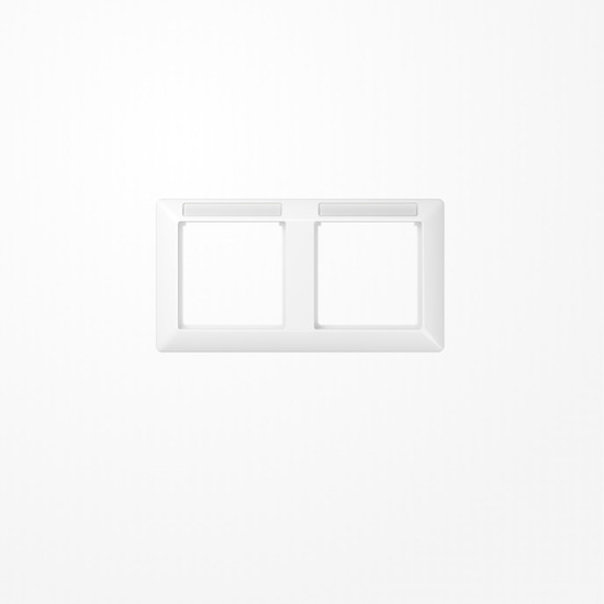 Jung AS5820BFINAWW Rahmen 2fach, mit Fenster (sprühnebeldicht), waagerechte Montage, Thermoplast, AS 500, alpinweiß