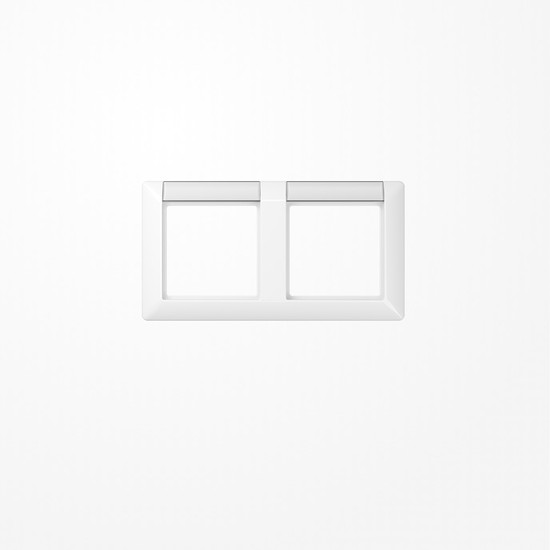 Jung AS5820NAWW Rahmen 2fach, mit Schriftfeld, waagerechte Montage, Duroplast, AS 500, alpinweiß