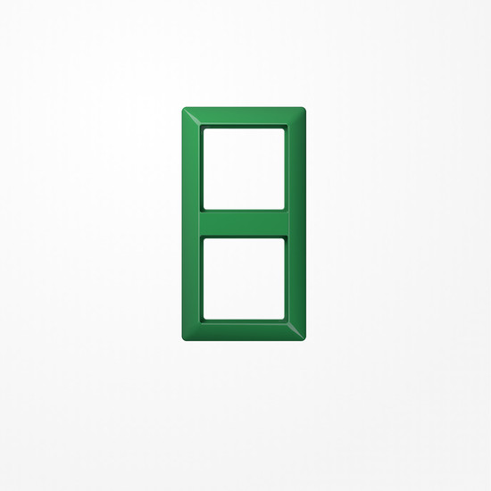 Jung AS582BFGN Rahmen 2fach, senkrechte und waagerechte Montage, Thermoplast, AS 500, grün (für SV)