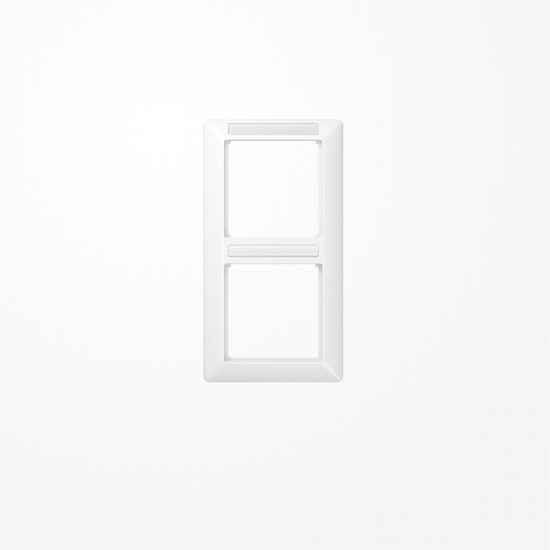 Jung AS582BFINAWW Rahmen 2fach, mit Fenster (sprühnebeldicht), senkrechte Montage, Thermoplast, AS 500, alpinweiß