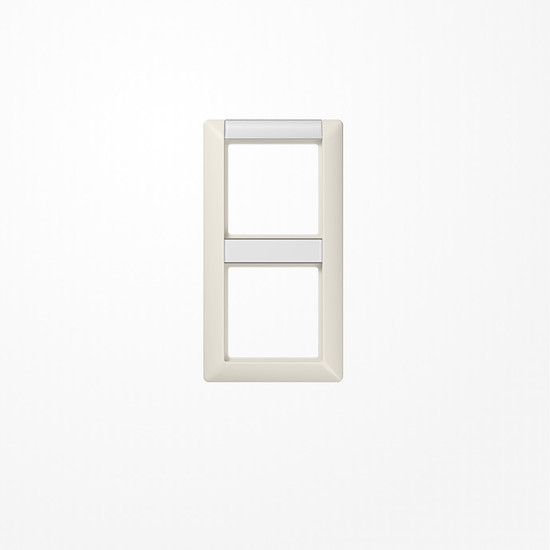 Jung AS582NA Rahmen 2fach, mit Schriftfeld, senkrechte Montage, Duroplast, AS 500, weiß