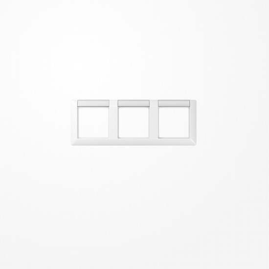 Jung AS5830NAWW Rahmen 3fach, mit Schriftfeld, waagerechte Montage, Duroplast, AS 500, alpinweiß