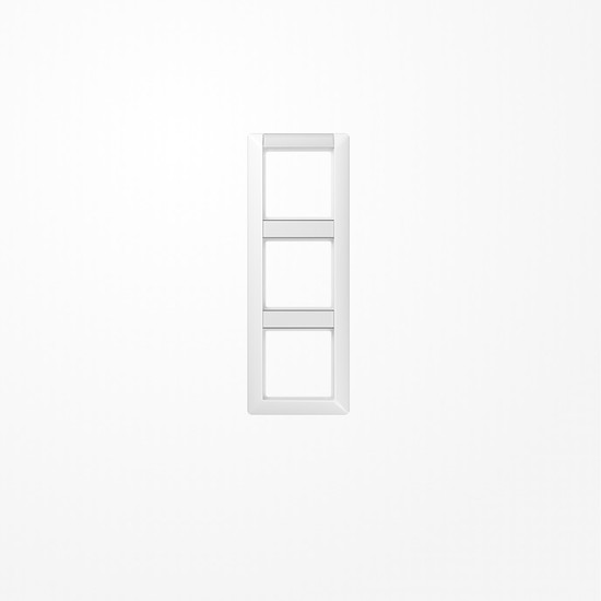 Jung AS583NAWW Rahmen 3fach, mit Schriftfeld, senkrechte Montage, Duroplast, AS 500, alpinweiß