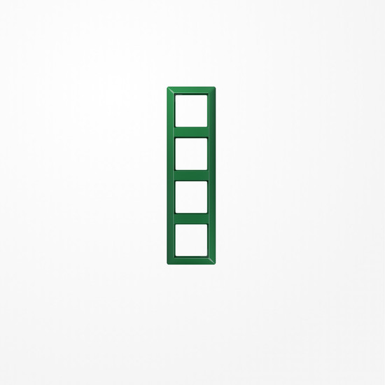 Jung AS584BFGN Rahmen 4fach, senkrechte und waagerechte Montage, Thermoplast, AS 500, grün (für SV)