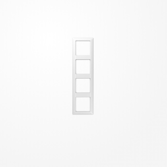 Jung AS584BFWW Rahmen 4fach, senkrechte und waagerechte Montage, Thermoplast, AS 500, alpinweiß