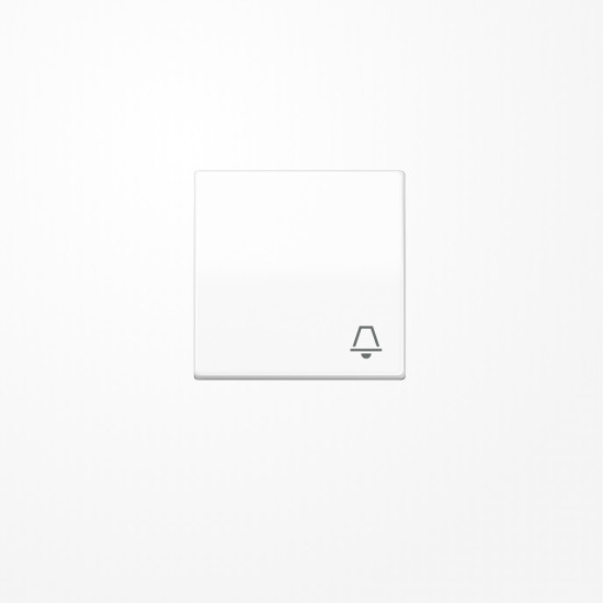 Jung AS591KWW Wippe, Symbol Klingel, Duroplast, Serie AS, alpinweiß