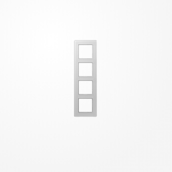 Jung AV584GLMWW Glasrahmen 4fach, senkrechte und waagerechte Montage, Glas, A VIVA, alpinweiß (Glas)