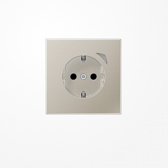 Jung BTES1521S-L JUNG HOME SCHUKO Steckdose, 16 A 250 V ~, mit Funktionsanzeige, SAFETY+, Serie LS, Edelstahl