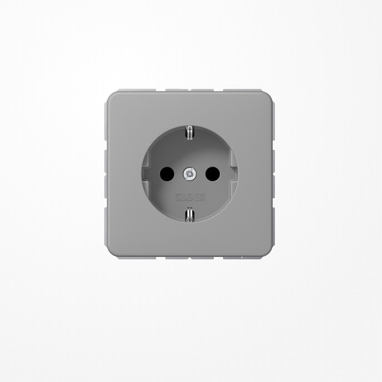 Jung CD1520BFKIGR SCHUKO-Steckdose, 16 A 250 V ~, SAFETY+, Thermoplast, Serie CD, grau