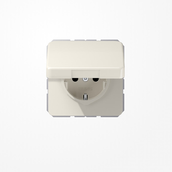 Jung CD1520BFKL SCHUKO-Steckdose, 16 A 250 V ~, Klappdeckel, Thermoplast, Serie CD, weiß