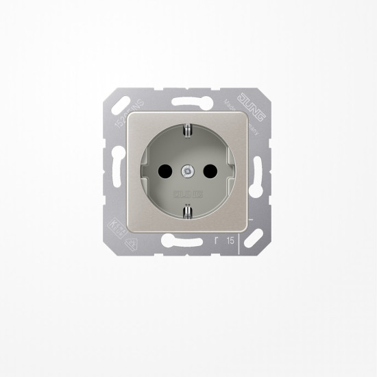 Jung CD5120BFPG SCHUKO-Steckdose, 16 A 250 V ~, Thermoplast lackiert, 50x50 mm, platin-grau