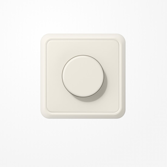 Jung CD5544.03V Drehdimmer LED mit Dreh-Ausschalter, mit Rahmen, Serie CD, weiß