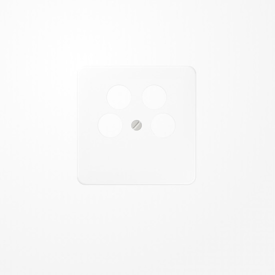 Jung CD561-4SAT2WW Abdeckung für 4-Loch SAT-TV-Steckdose (Axing) 4fach, Thermoplast, Serie CD, alpinweiß