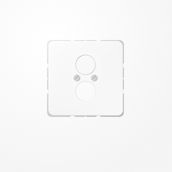 Jung CD562WW Abdeckung für 2 Rundsteckverbinder bis 18,5mm Ø  1fach, Duroplast, Serie CD, alpinweiß