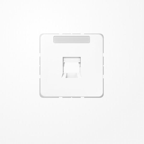 Jung CD569-1WEWW Abdeckung (gerastet) für Modular-Jack-Steckbuchsen, 1fach, UMA-CAT6A, RADIALL, Panduit, Assmann, mit Schriftfeld, Serie CD, alpinweiß