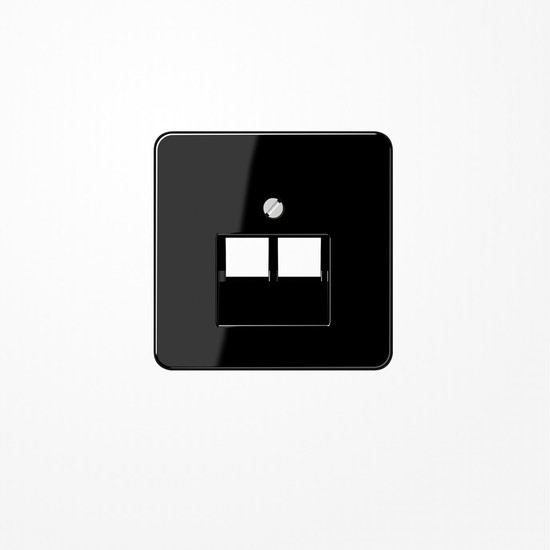 Jung CD569-2UASW Abdeckung für IAE/UAE-Anschlussdosen 2x8-polig, Thermoplast, Serie CD, schwarz